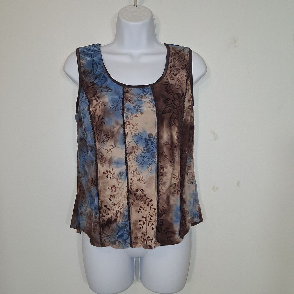 Burn Out Velvet Tank Women's Sz L Y2k  Fairy Grunge Whimsigoth Festival Boho